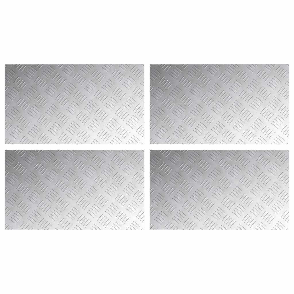 Gradini per Scale 4 pz 70 x 40 cm Argento Alluminio
