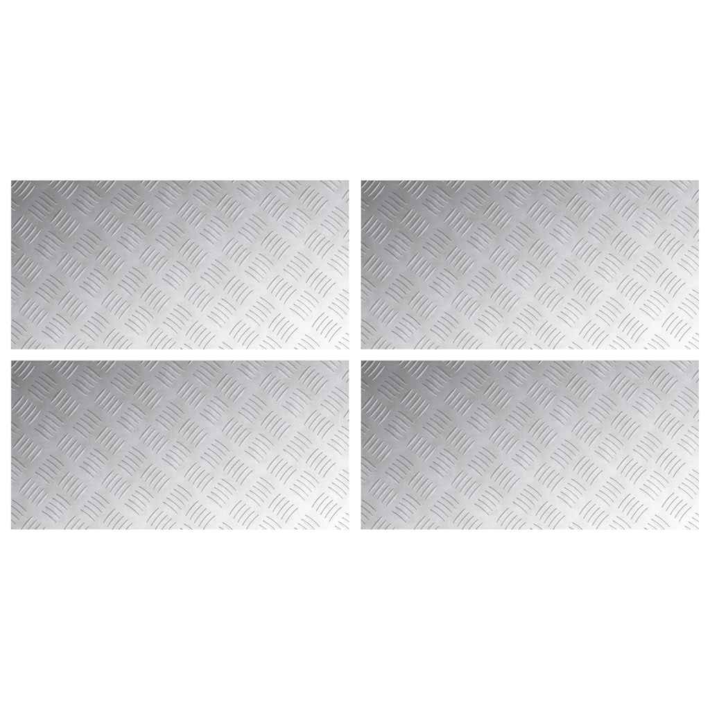Gradini per Scale 4 pz 80 x 40 cm Argento Alluminio