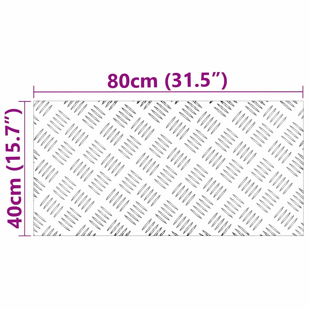 Gradini per Scale 4 pz 80 x 40 cm Argento Alluminio