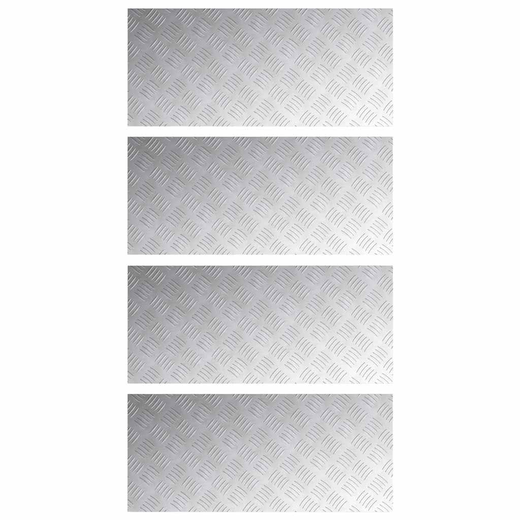 Gradini per Scale 4 pz 90 x 40 cm Argento Alluminio