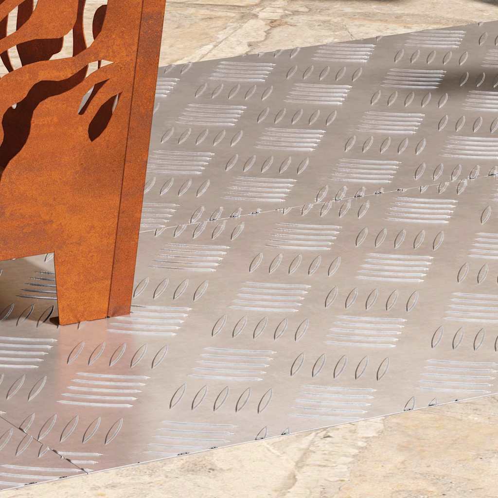 Gradini per Scale 4 pz 90 x 40 cm Argento Alluminio