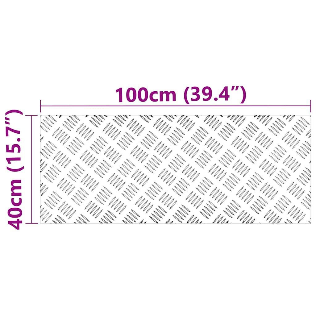 Gradini per Scale 2 pz 100 x 40 cm Argento Alluminio