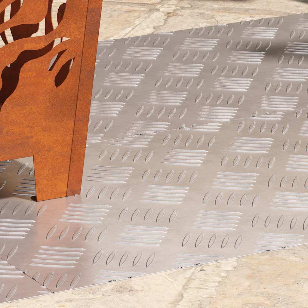 Gradini per Scale 4 pz 100 x 40 cm Argento Alluminio