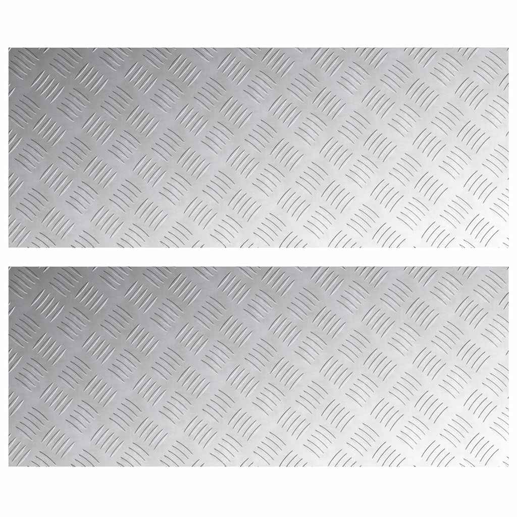 Gradini per Scale 2 pz 100 x 40 cm Argento Alluminio