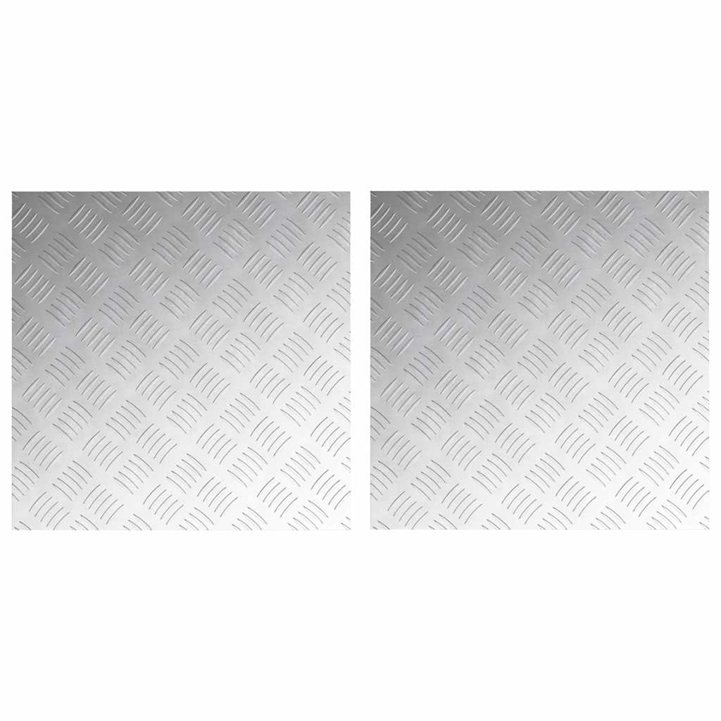 Gradini per Scale 2 pz 50 x 50 cm Argento Alluminio Quadrato