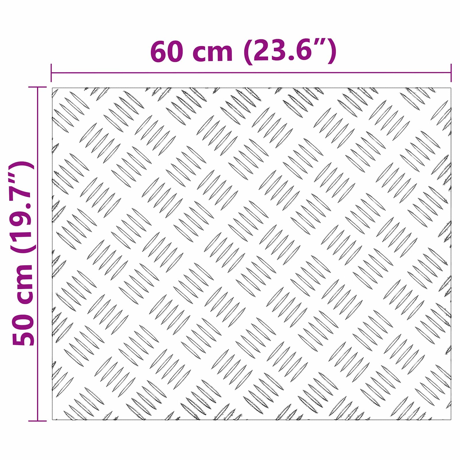 Gradini per Scale 4 pz 60 x 50 cm Argento Alluminio