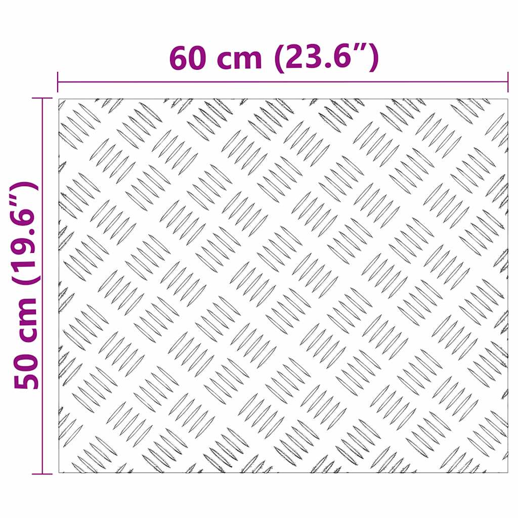 Gradini per Scale 2 pz 60 x 50 cm Argento Alluminio