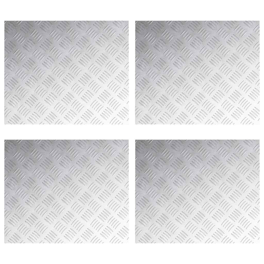 Gradini per Scale 4 pz 60 x 50 cm Argento Alluminio
