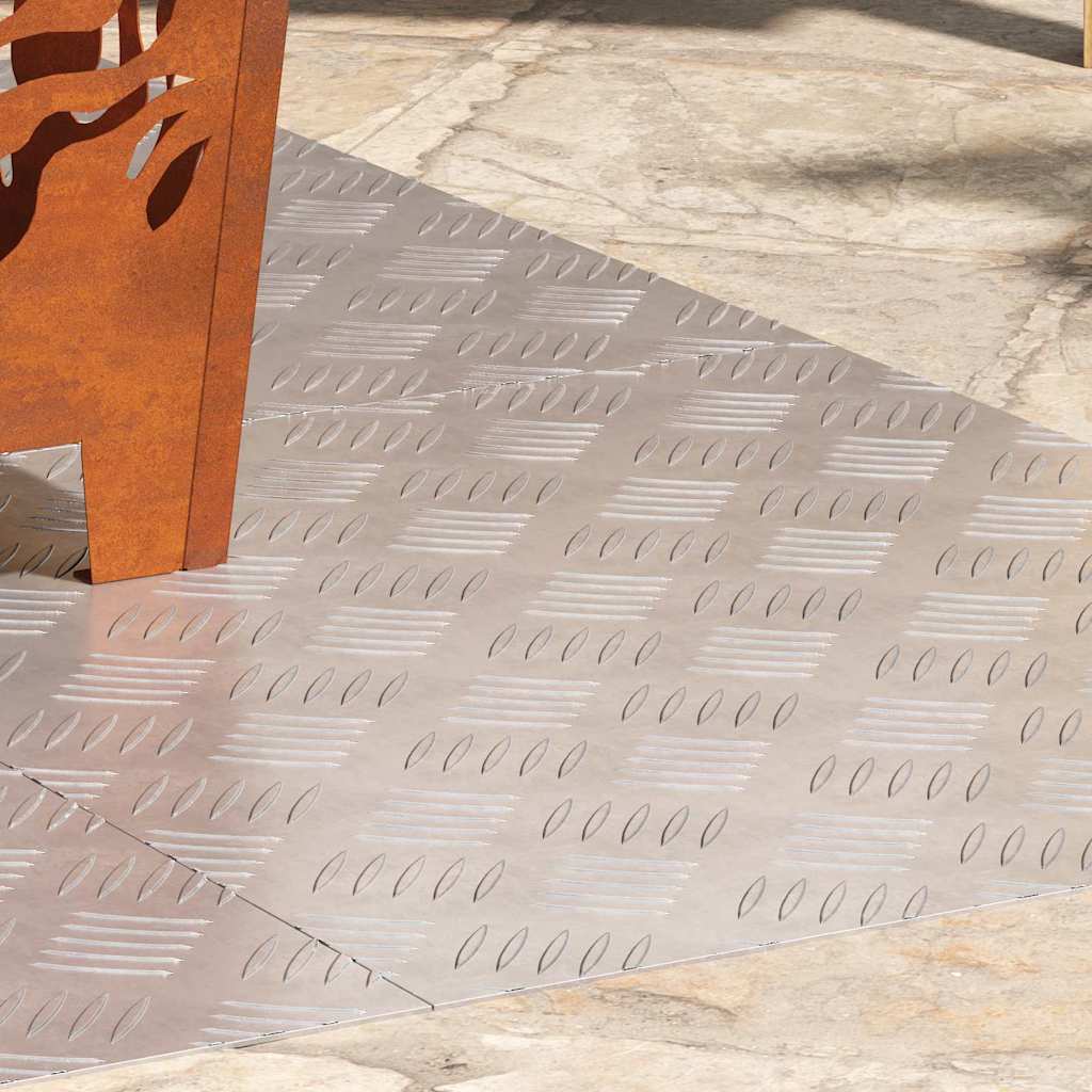 Gradini per Scale 4 pz 60 x 50 cm Argento Alluminio
