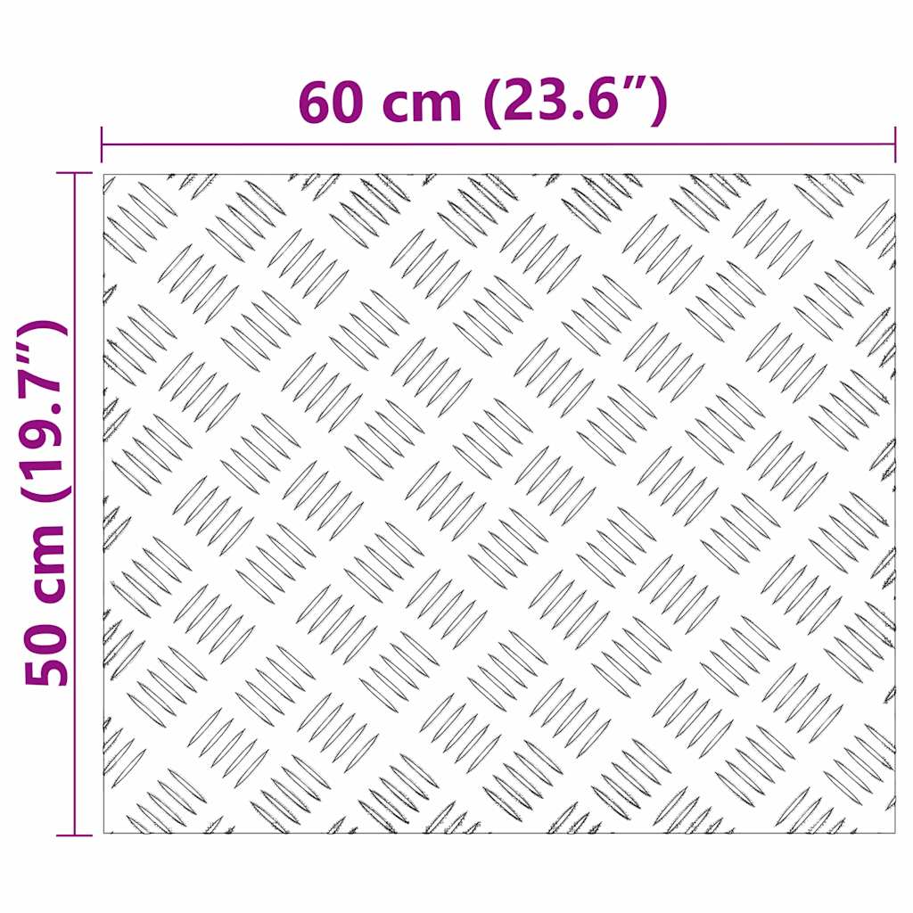 Gradini per Scale 4 pz 60 x 50 cm Argento Alluminio
