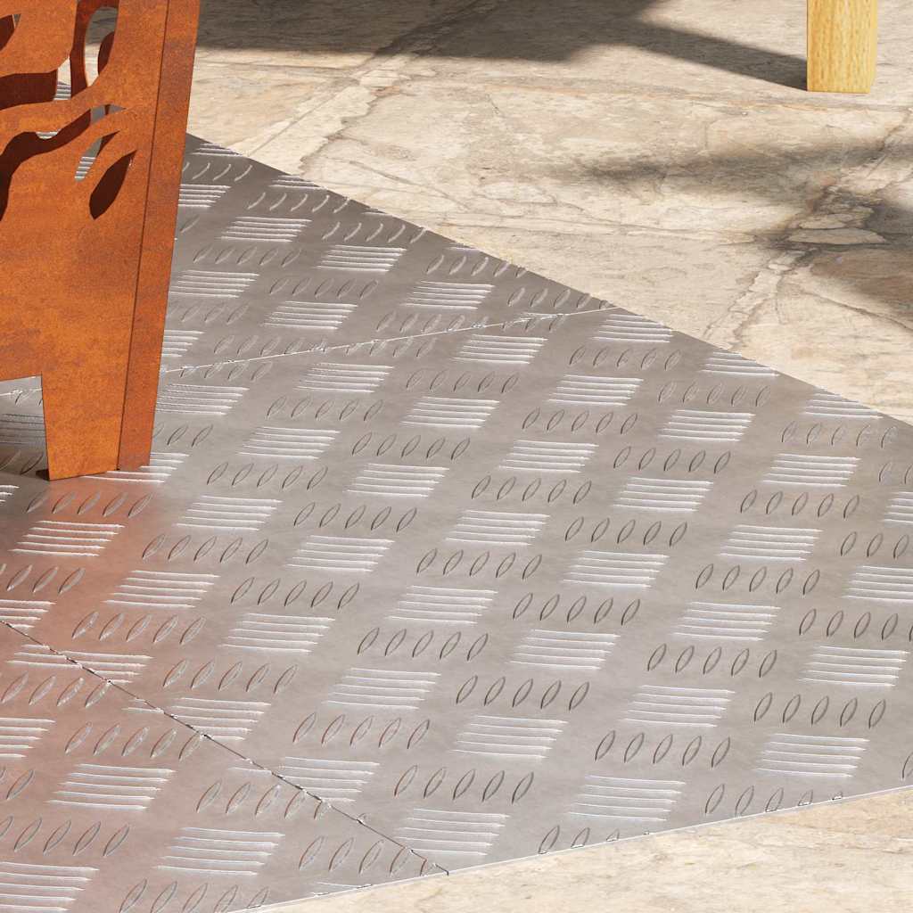 Gradini per Scale 4 pz 70 x 50 cm Argento Alluminio