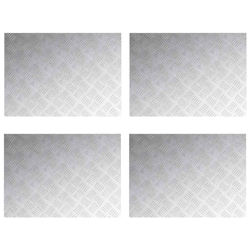 Gradini per Scale 4 pz 70 x 50 cm Argento Alluminio