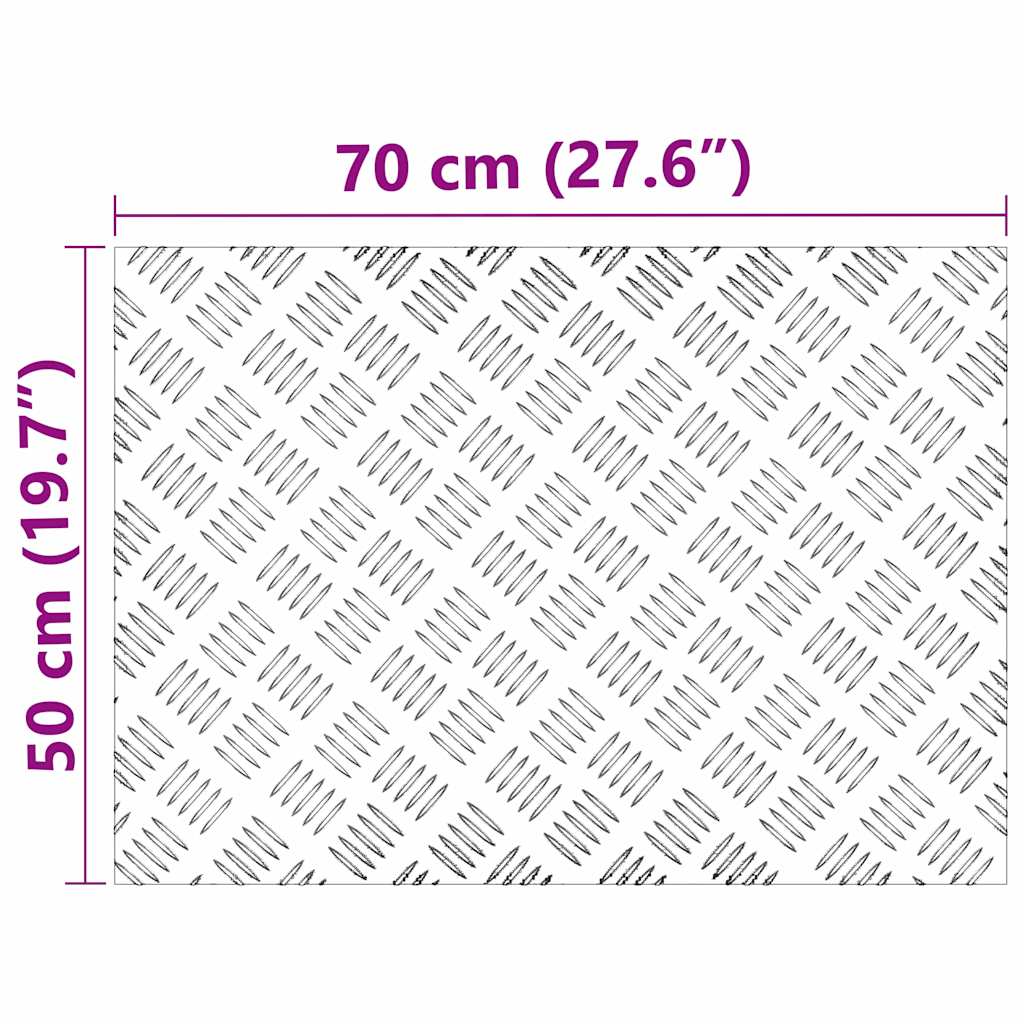 Gradini per Scale 4 pz 70 x 50 cm Argento Alluminio