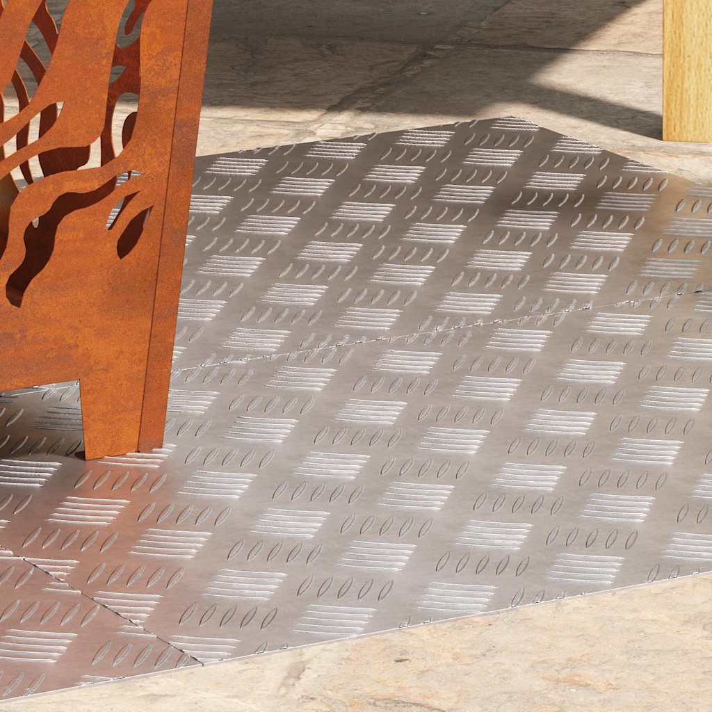Gradini per Scale 4 pz 80 x 50 cm Argento Alluminio