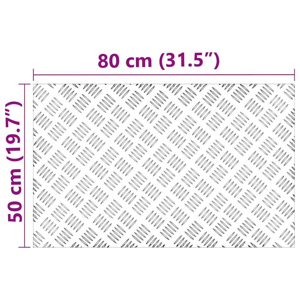 Gradini per Scale 4 pz 80 x 50 cm Argento Alluminio