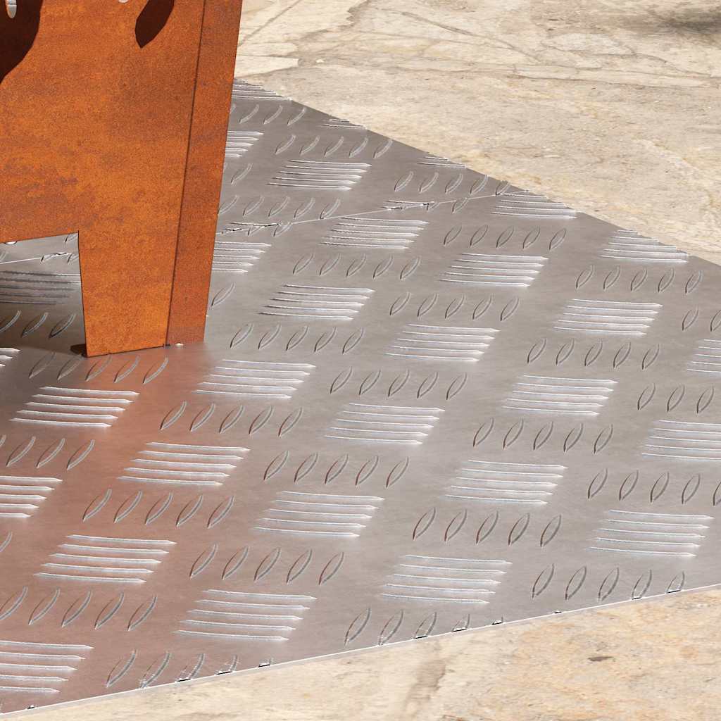 Gradini per Scale 2 pz 80 x 50 cm Argento Alluminio