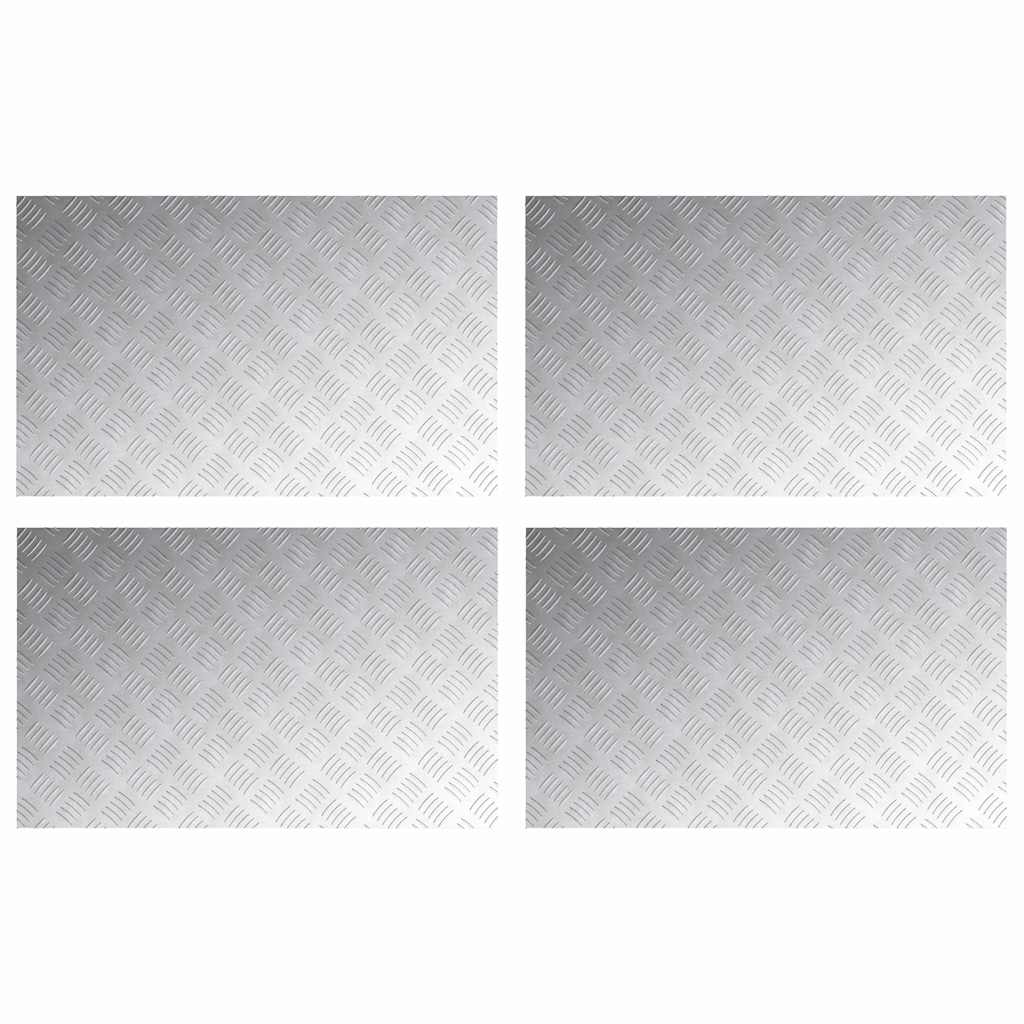 Gradini per Scale 4 pz 80 x 50 cm Argento Alluminio