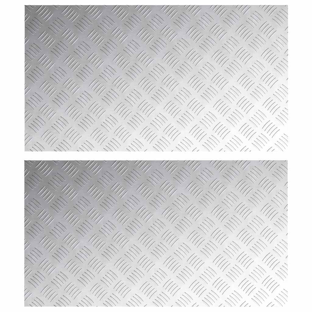 Gradini per Scale 2 pz 90 x 50 cm Argento Alluminio