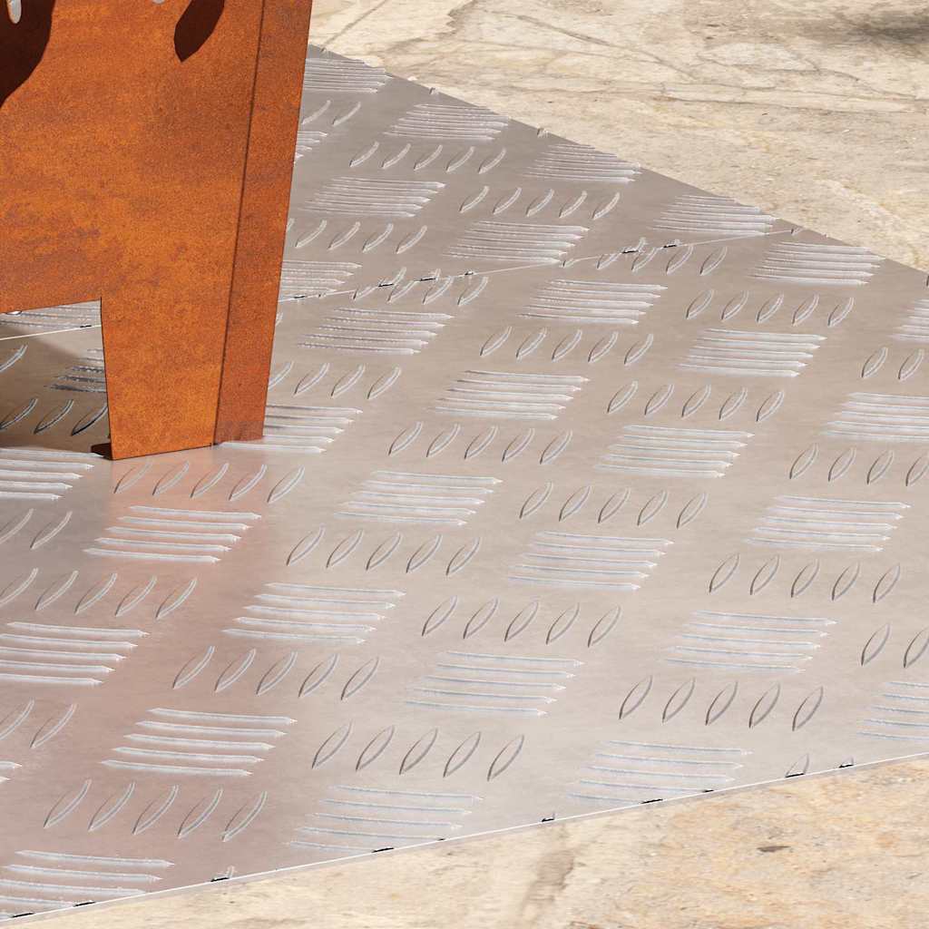 Gradini per Scale 2 pz 90 x 50 cm Argento Alluminio