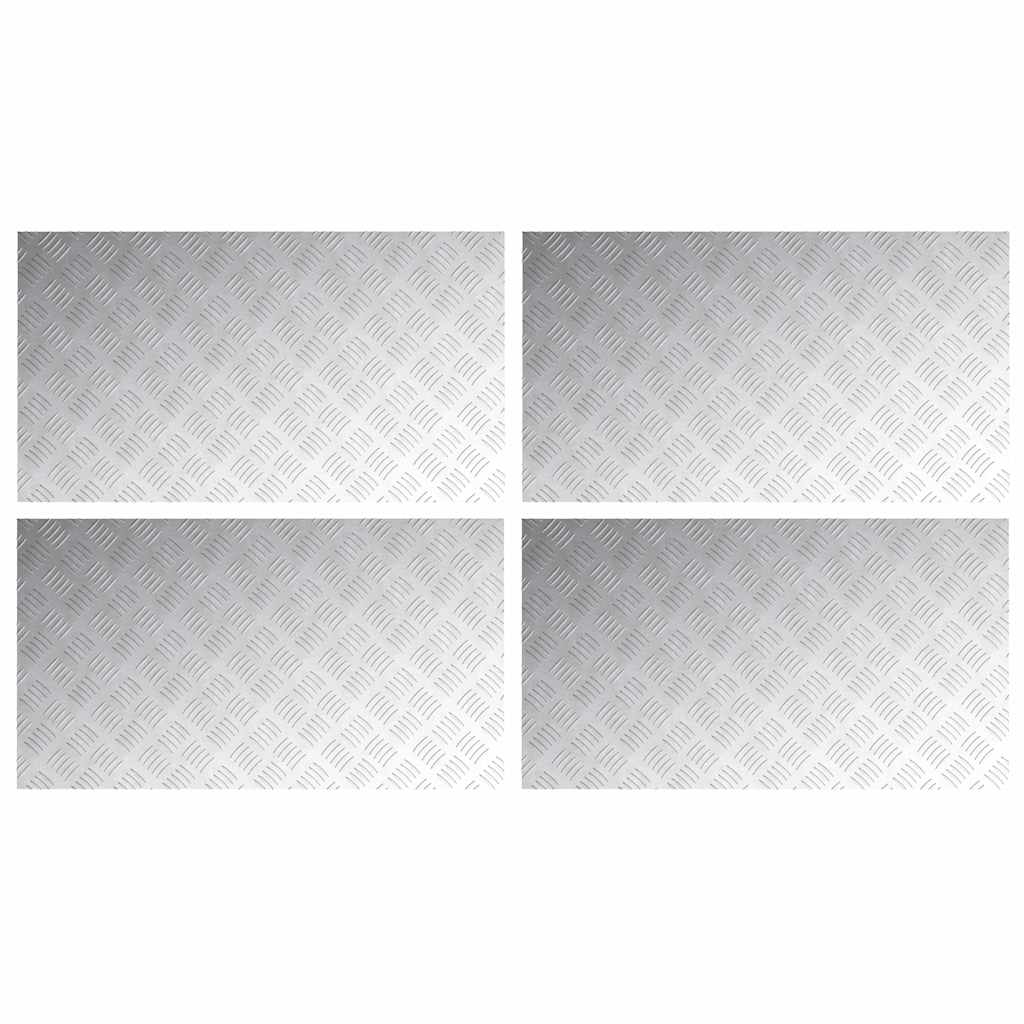 Gradini per Scale 4 pz 90 x 50 cm Argento Alluminio