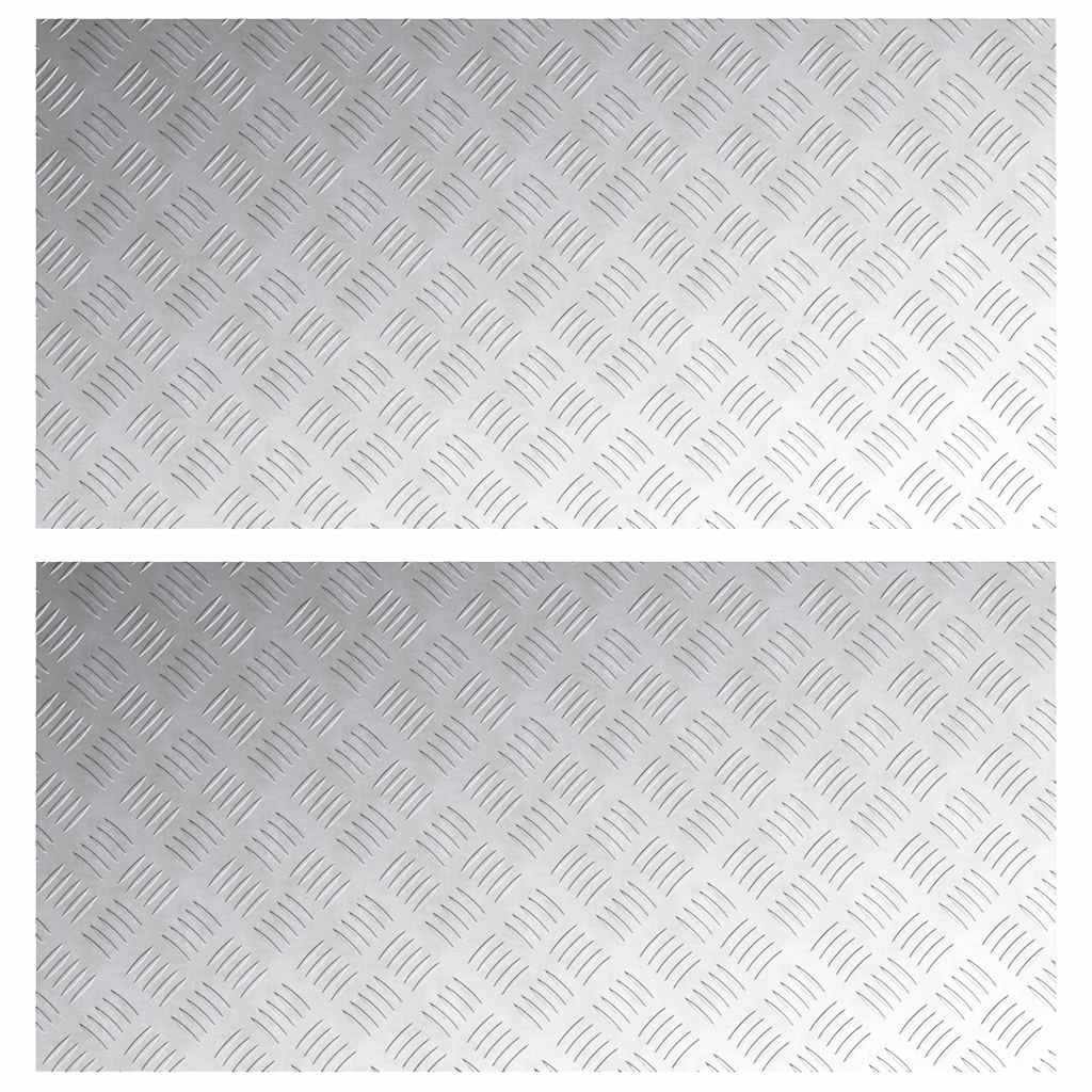 Gradini per Scale 2 pz 100 x 50 cm Argento Alluminio