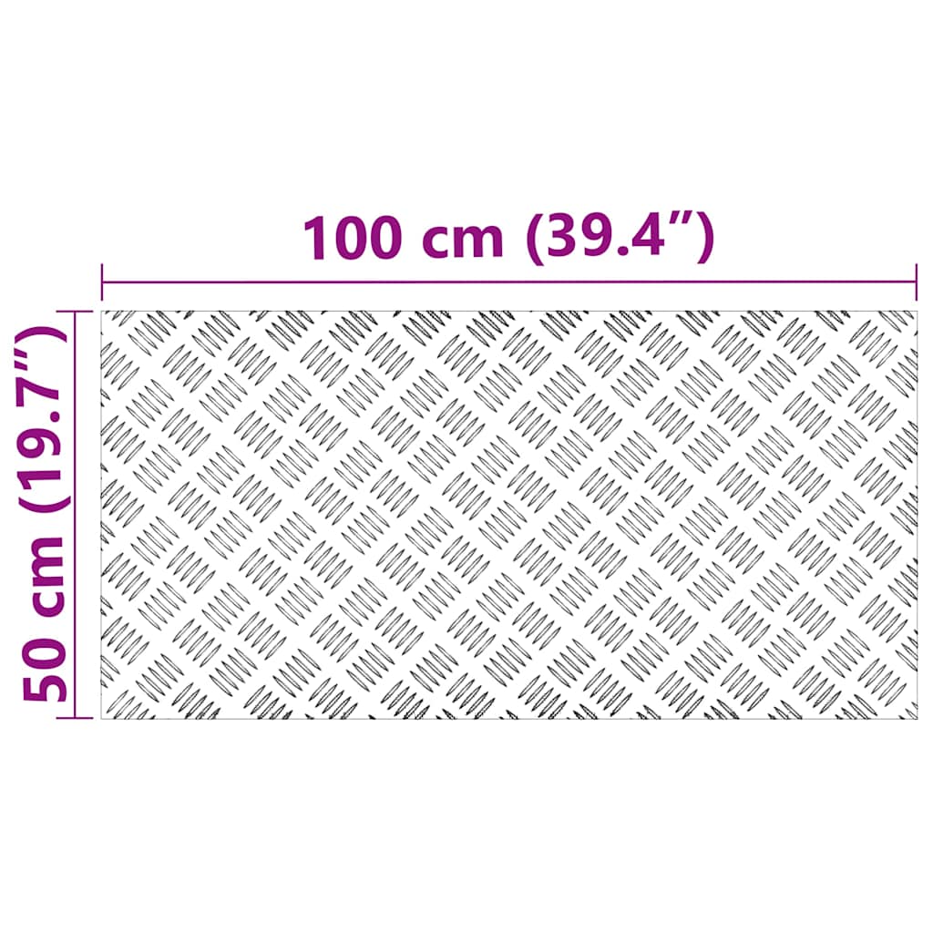 Gradini per Scale 2 pz 100 x 50 cm Argento Alluminio