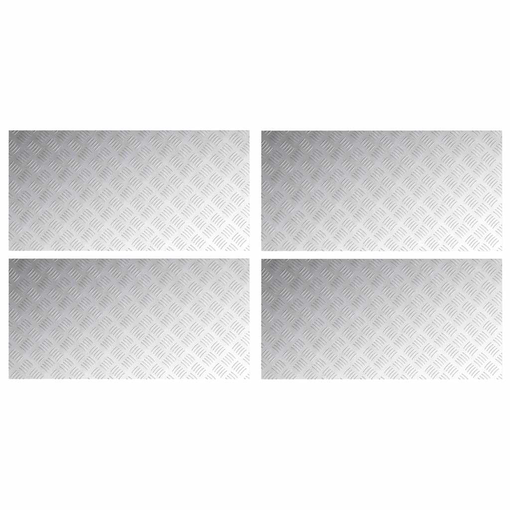 Gradini per Scale 4 pz 100 x 50 cm Argento Alluminio