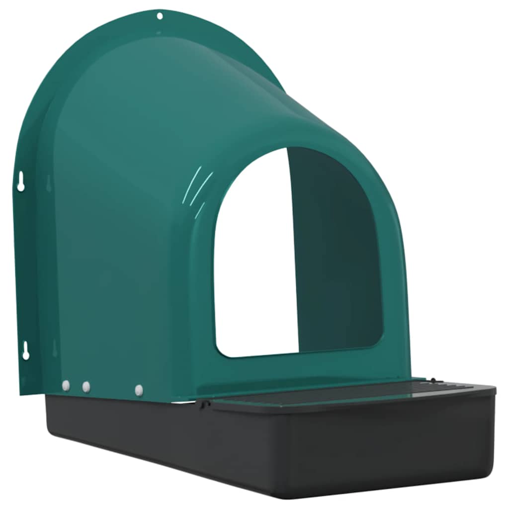 Nidi per Galline 4 pz da Parete in Plastica Verde Scuro