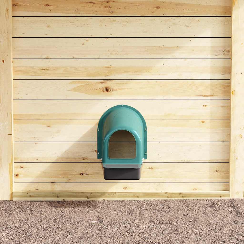 Nidi per Galline 4 pz da Parete in Plastica Verde Scuro
