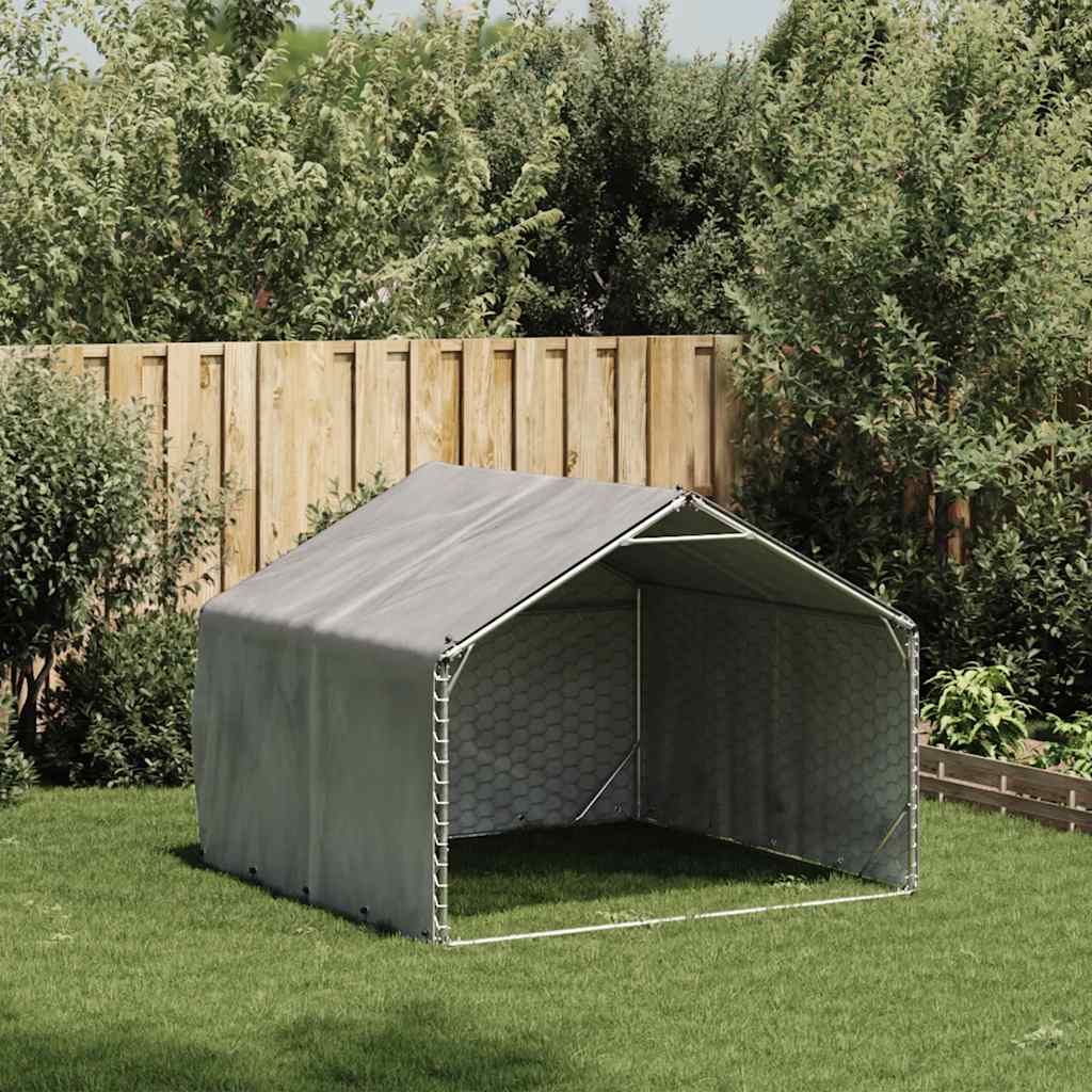 Cuccia per cani da esterno con copertura 2x2x1,5 m in acciaio zincato