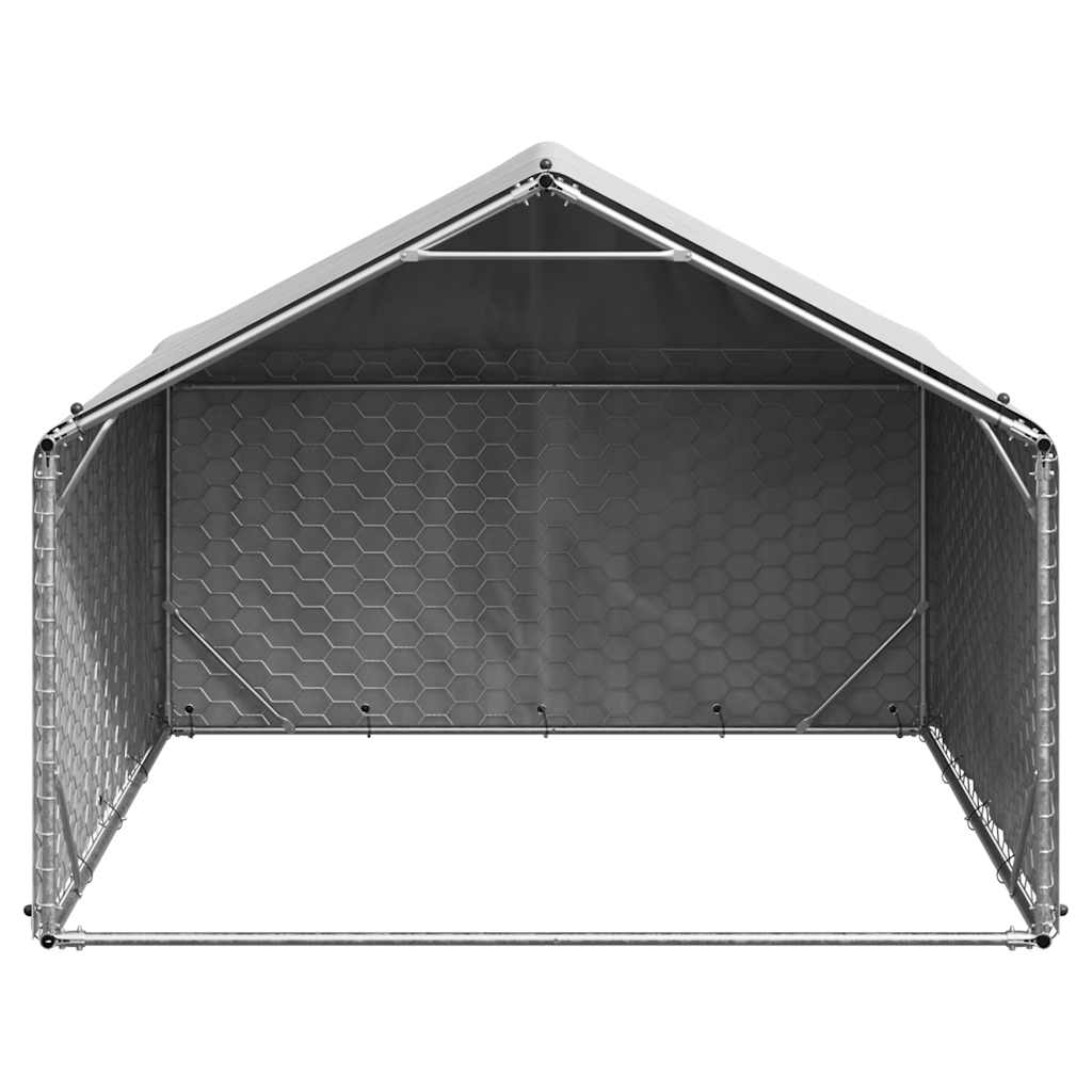 Cuccia per cani da esterno con copertura 2x2x1,5 m in acciaio zincato