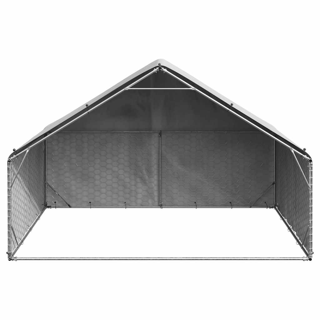 Cuccia per cani da esterno con copertura 3x2x1,9 m in acciaio zincato