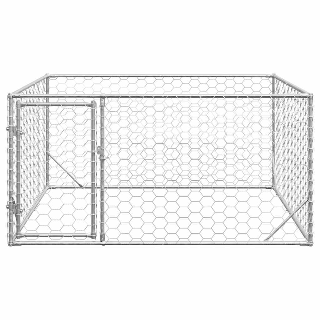 Cuccia per cani da esterno con porta 2x2x1 m in acciaio zincato
