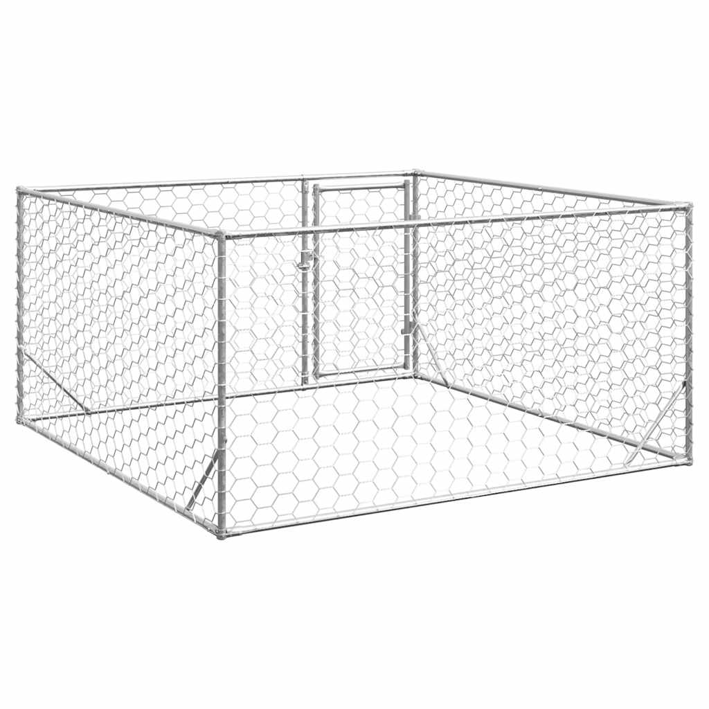 Cuccia per cani da esterno con porta 2x2x1 m in acciaio zincato