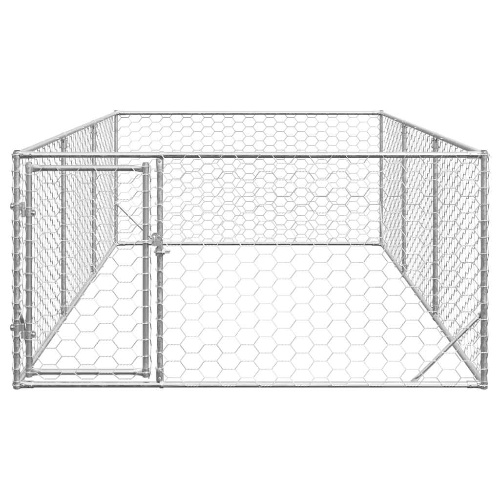 Cuccia per cani da esterno con porta 2x4x1 m in acciaio zincato