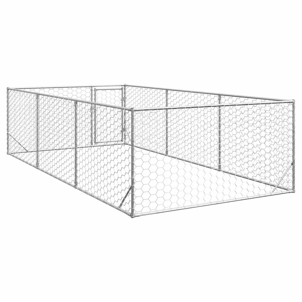 Cuccia per cani da esterno con porta 2x4x1 m in acciaio zincato