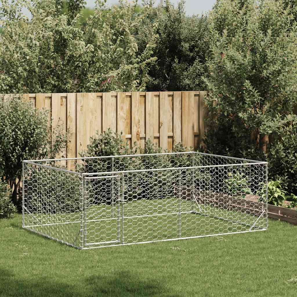 Cuccia per cani da esterno con porta 3x2x1 m in acciaio zincato