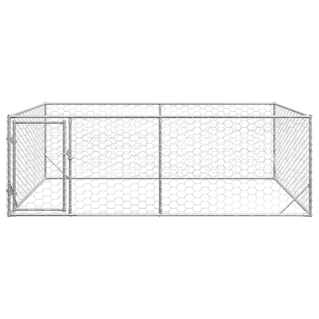 Cuccia per cani da esterno con porta 3x2x1 m in acciaio zincato