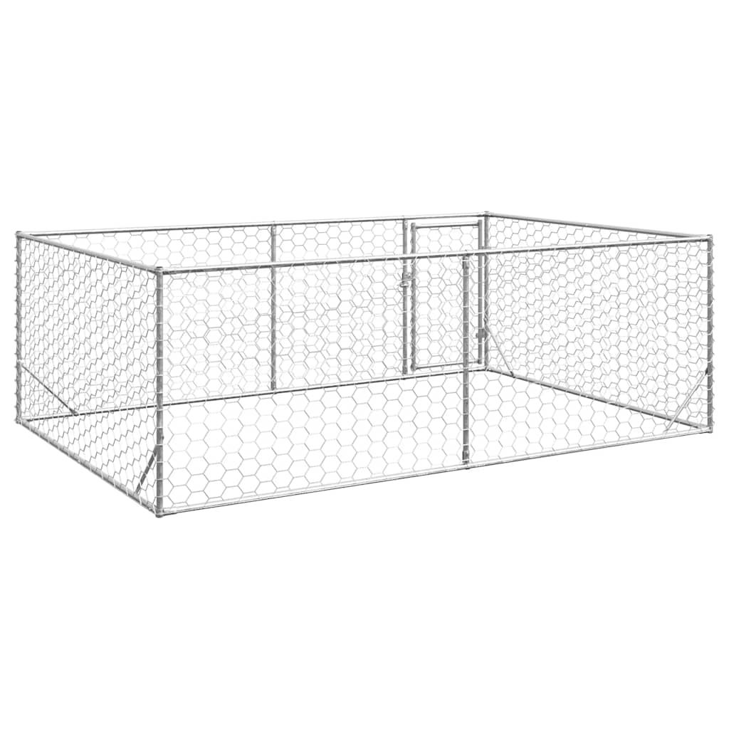 Cuccia per cani da esterno con porta 3x2x1 m in acciaio zincato