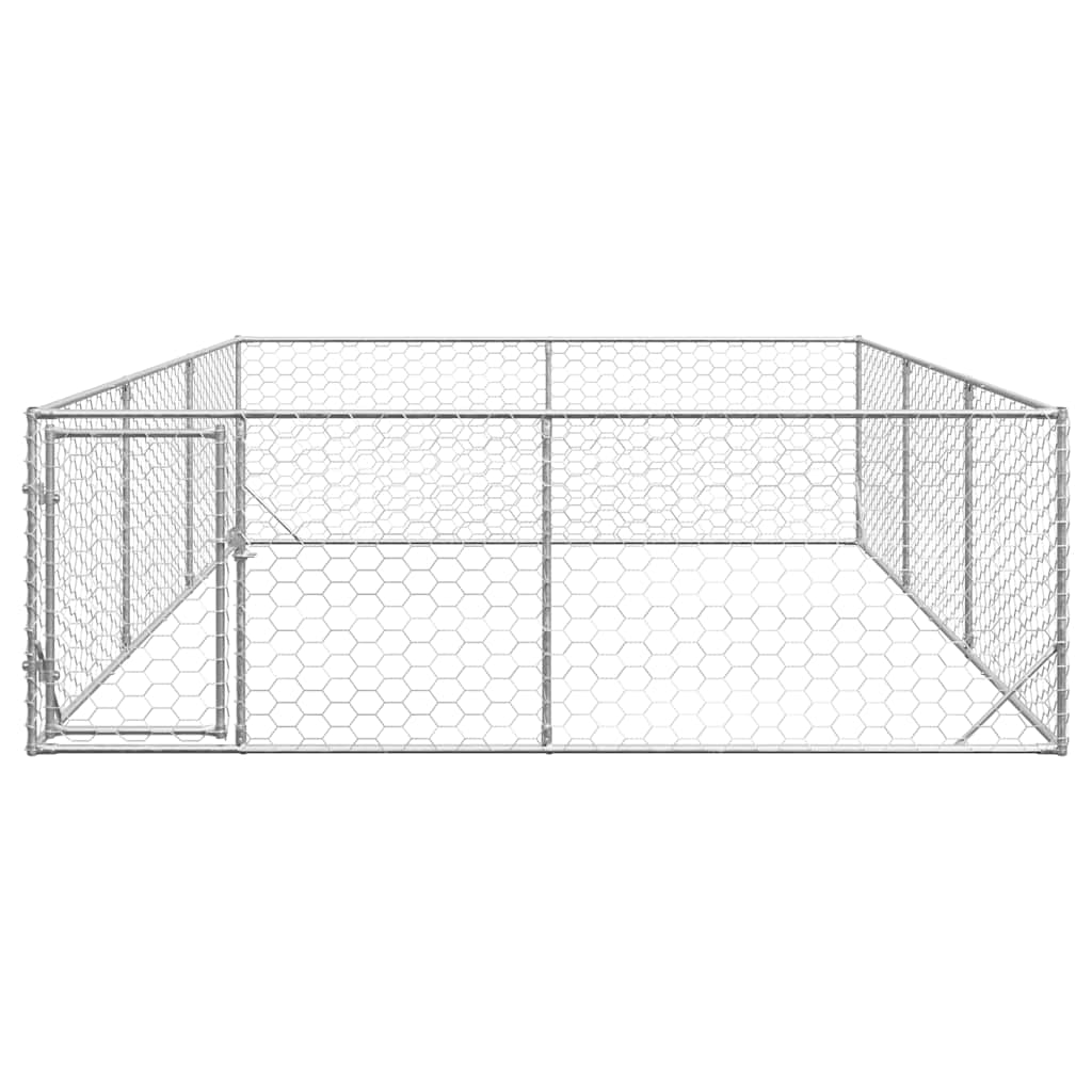 Cuccia per cani da esterno con porta 3x4x1 m in acciaio zincato