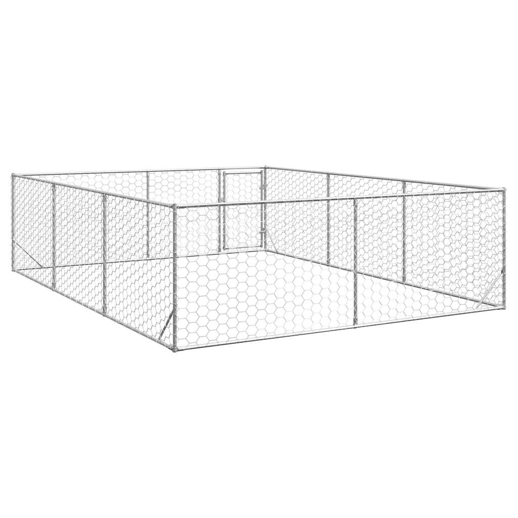 Cuccia per cani da esterno con porta 3x4x1 m in acciaio zincato