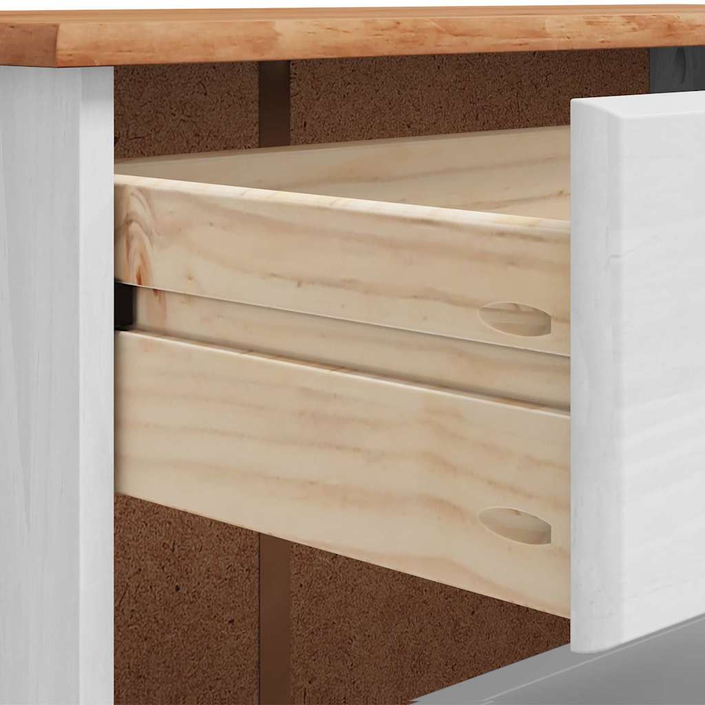 Mobile per scarpe ASKIM Bianco 85 x 35 x 108 cm Pino massello