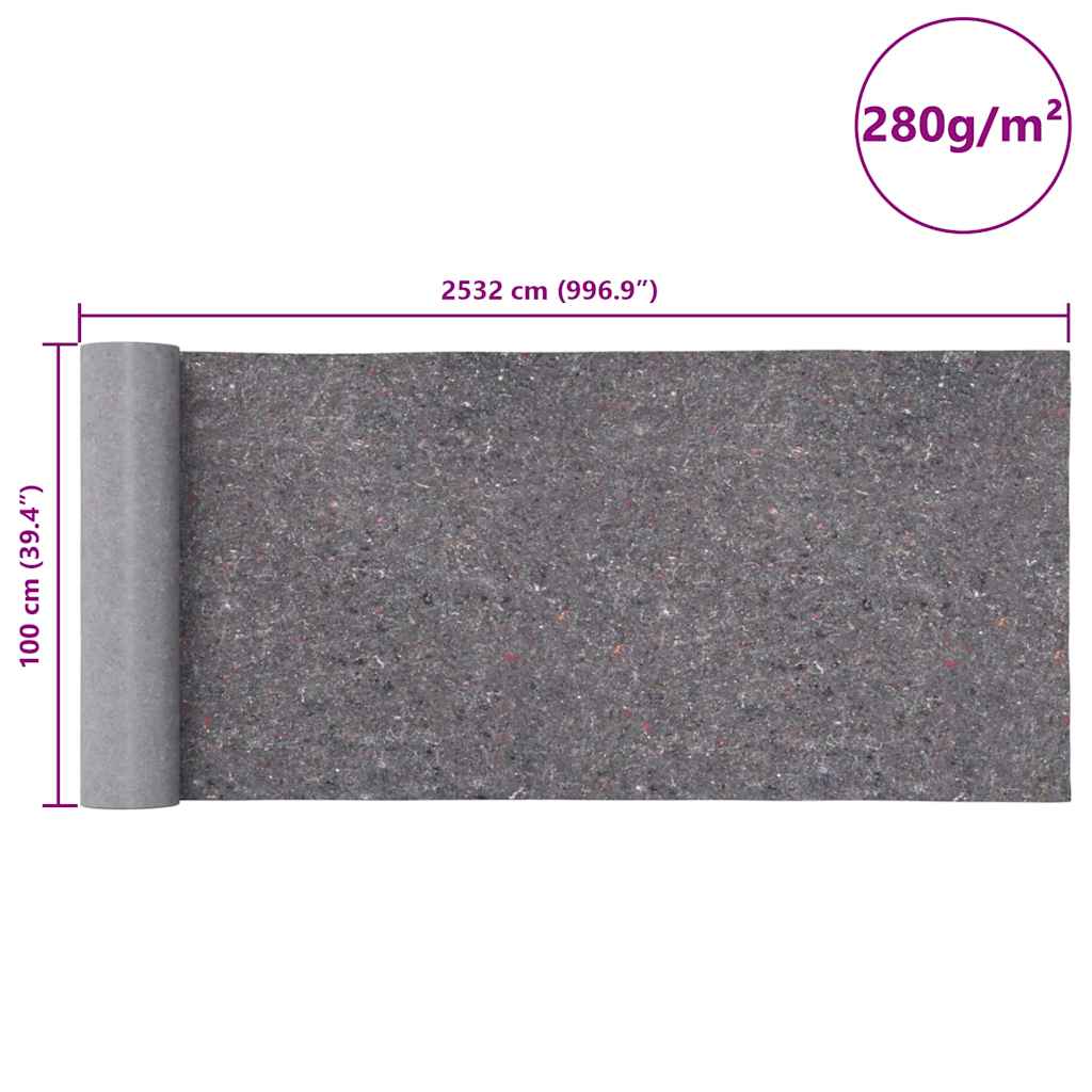 Telo Protettivo per Pittori Antiscivolo 25 m 280 g/m² Grigio