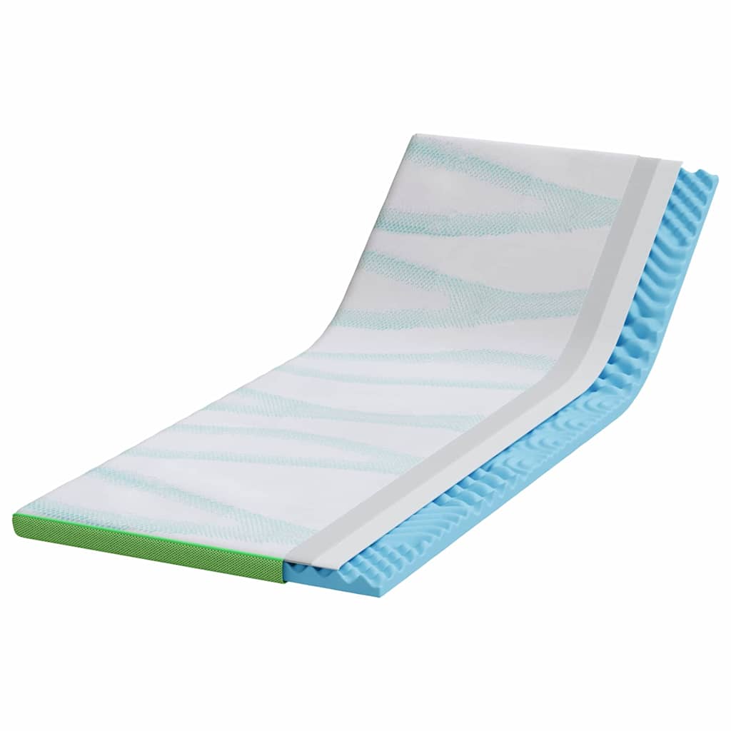Topper per materasso Bianco e Verde 70 x 200 cm