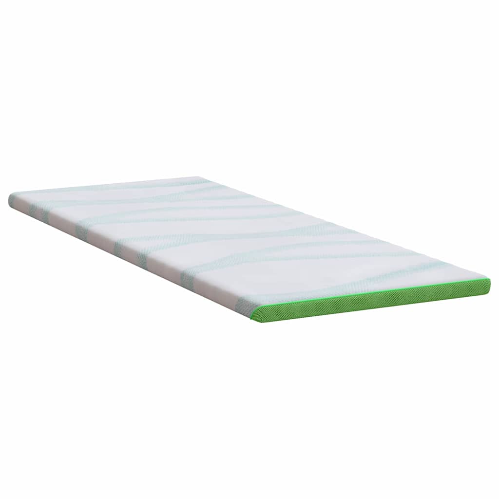 Topper per materasso Bianco e Verde 70 x 200 cm
