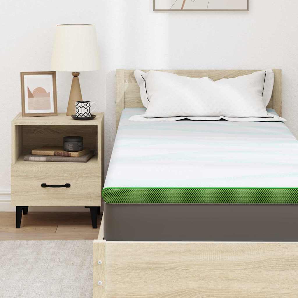 Topper per materasso Bianco e Verde 80 x 200 cm