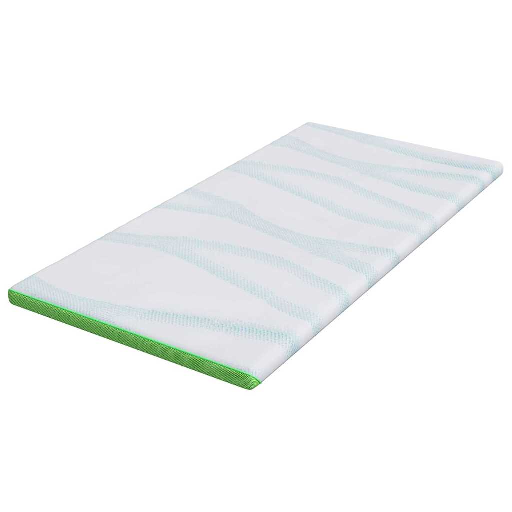 Topper per materasso Bianco e Verde 90 x 200 cm