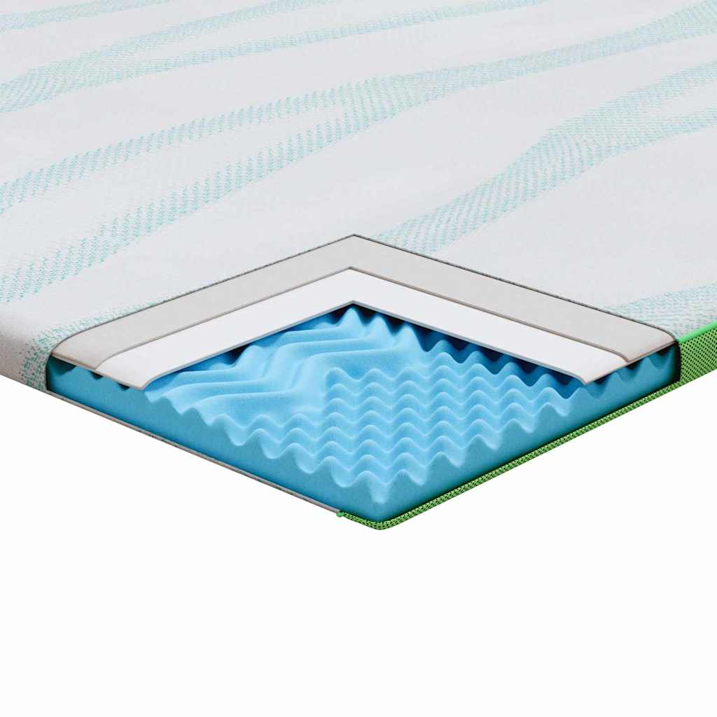 Topper per materasso Bianco e Verde 100 x 200 cm