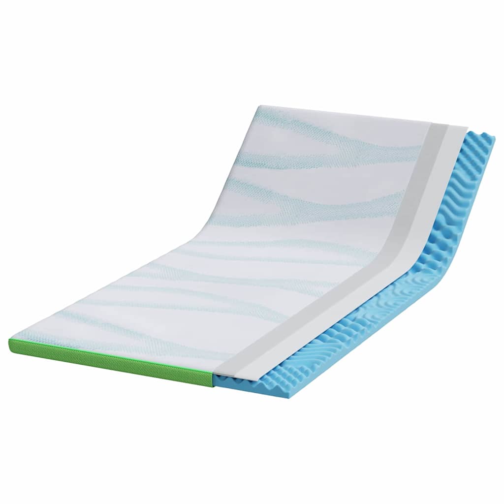 Topper per materasso Bianco e Verde 100 x 200 cm
