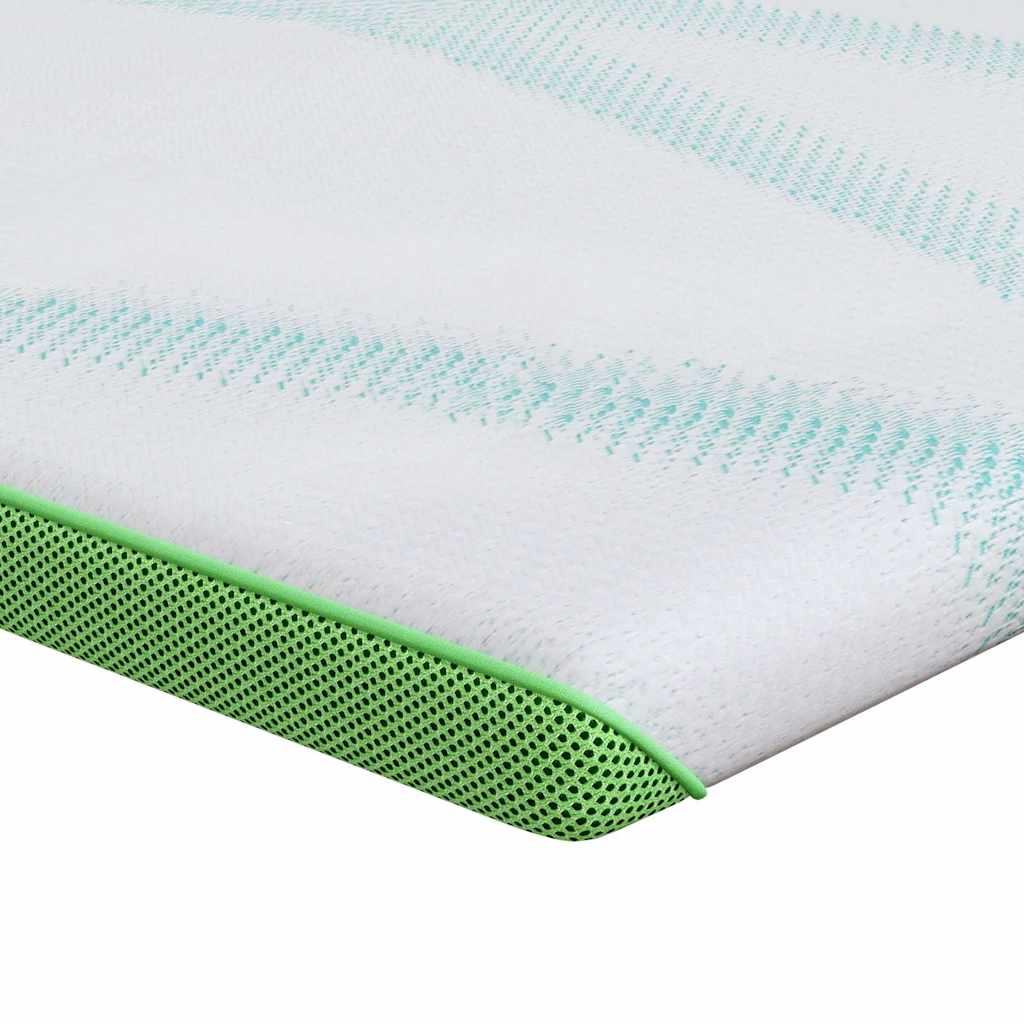 Topper per materasso Bianco e Verde 140 x 190 cm